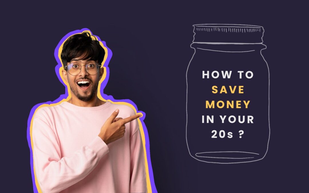 Excited man showing a jar which depicts how to save and invest money in your 20s