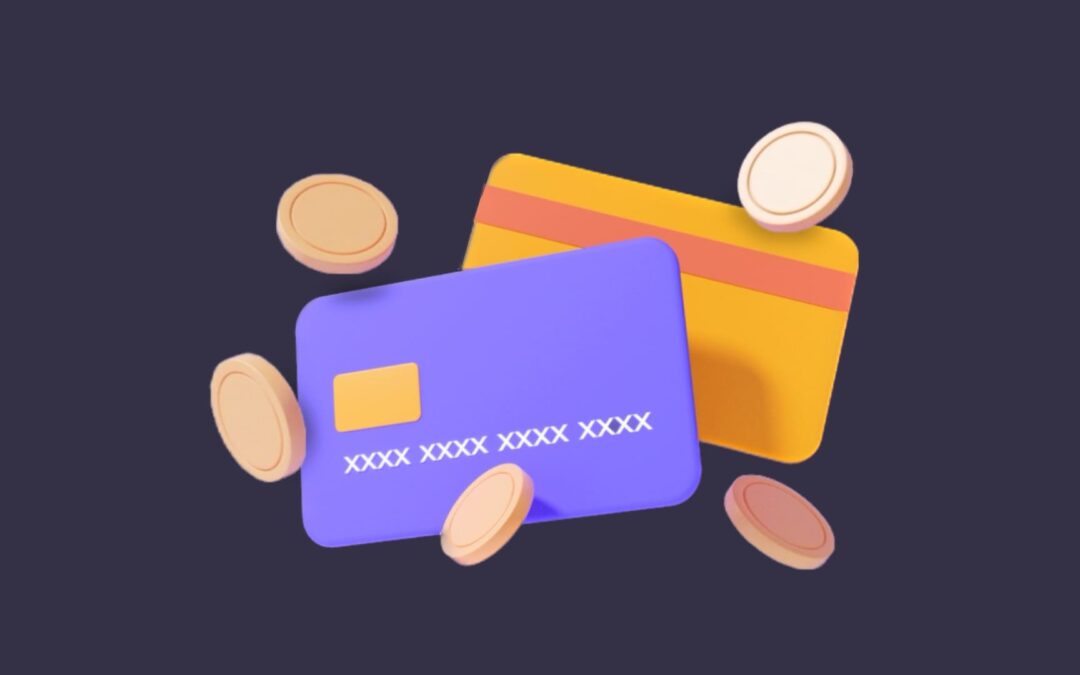 Cards and coins showing credit card benefits