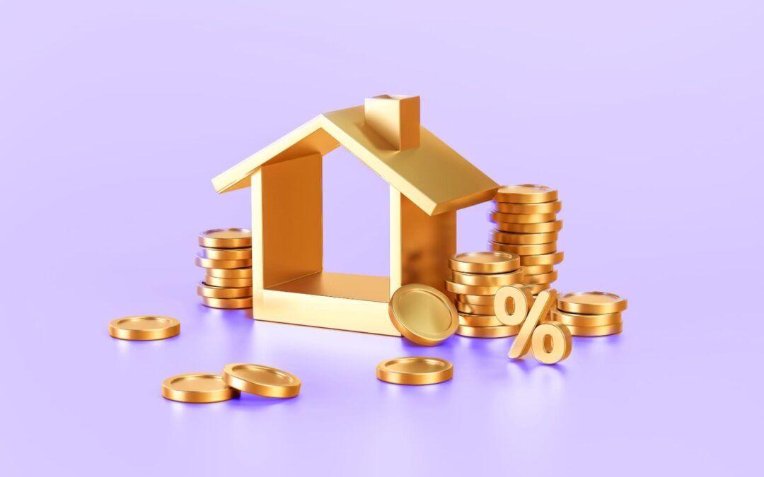 A house along with coins to show that you can earn passive income from real estate